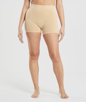 Dámské Boxer Gymshark Seamless Světle Hnědé | CZ 3182EBC